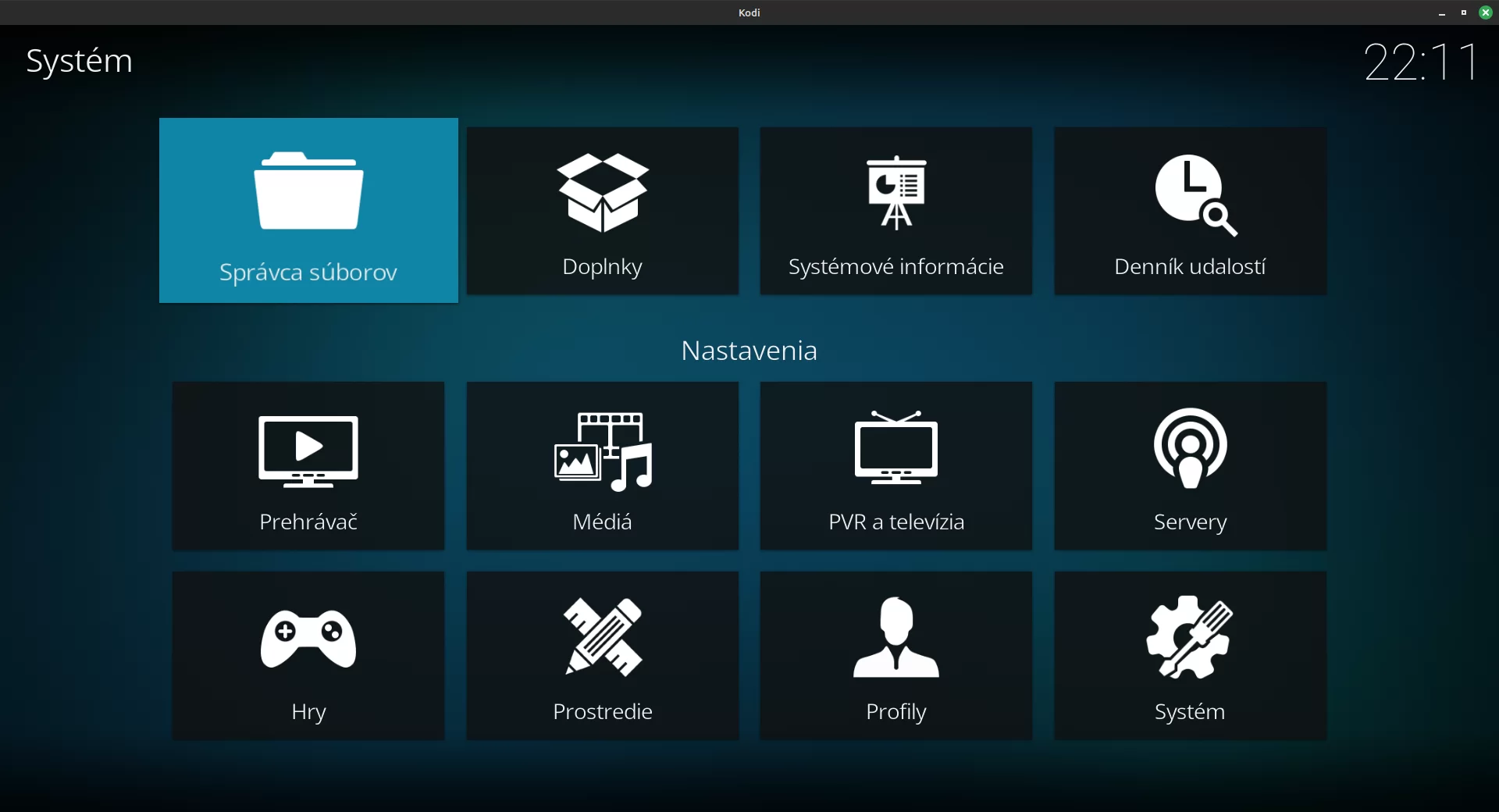 TV KODI - Systém