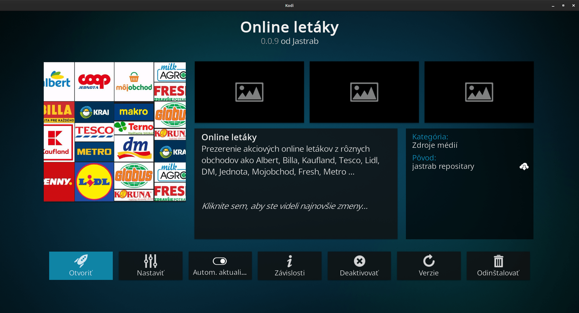 Online letáky Kodi Addon